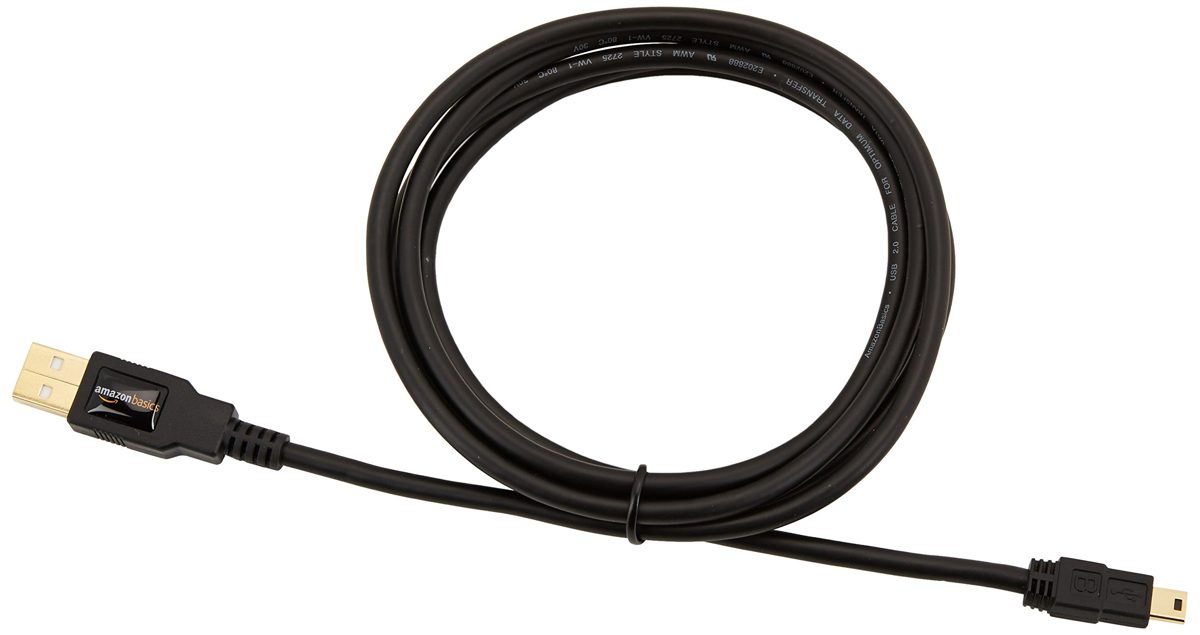 AmazonBasics USB 2.0 Cable - A-Male to Mini-B - 6 Feet (1.8 Meters)