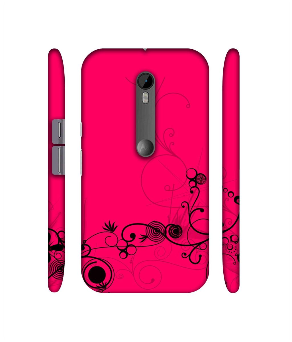 Amazon Brand - Solimo Designer Black Pattern on Pink 3D Printed Hard Back Case Mobile Cover for Motorola Moto G 3rd Generation