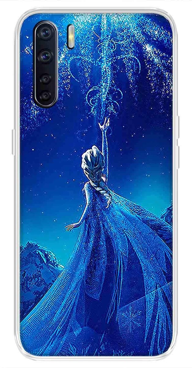 Amazon Brand - Solimo Designer Multicolor Girl Blue Design Printed Soft Back Case Mobile Cover for Oppo F15