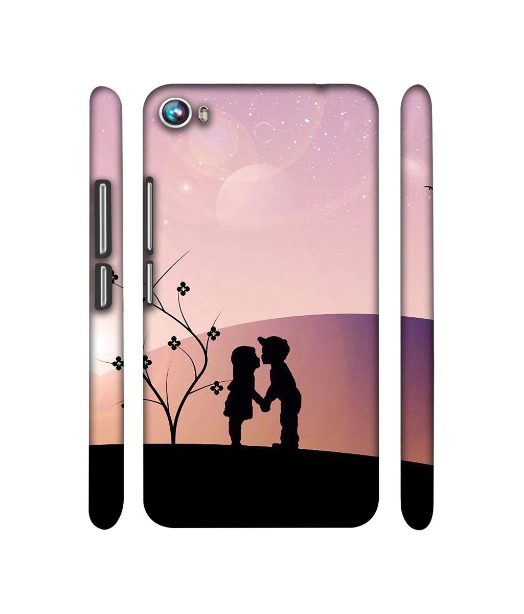 Amazon Brand - Solimo Designer Kiss-ing Couple 3D Printed Hard Back Case Mobile Cover for Micromax Canvas Fire 4 A107