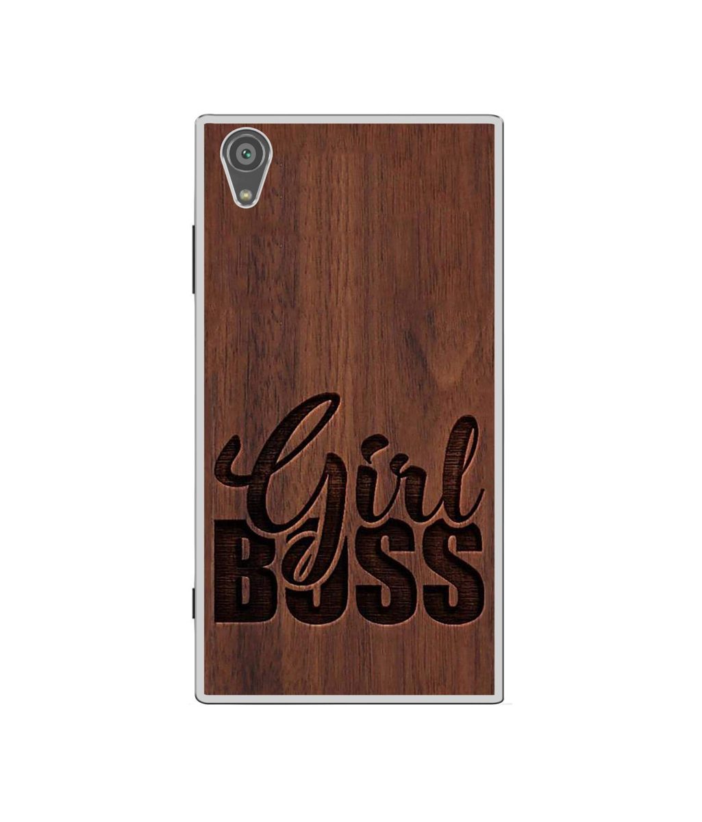 Amazon Brand - Solimo Designer Girl Boss On Wood UV Printed Soft Back Case Mobile Cover for Sony Xperia XA1 Plus