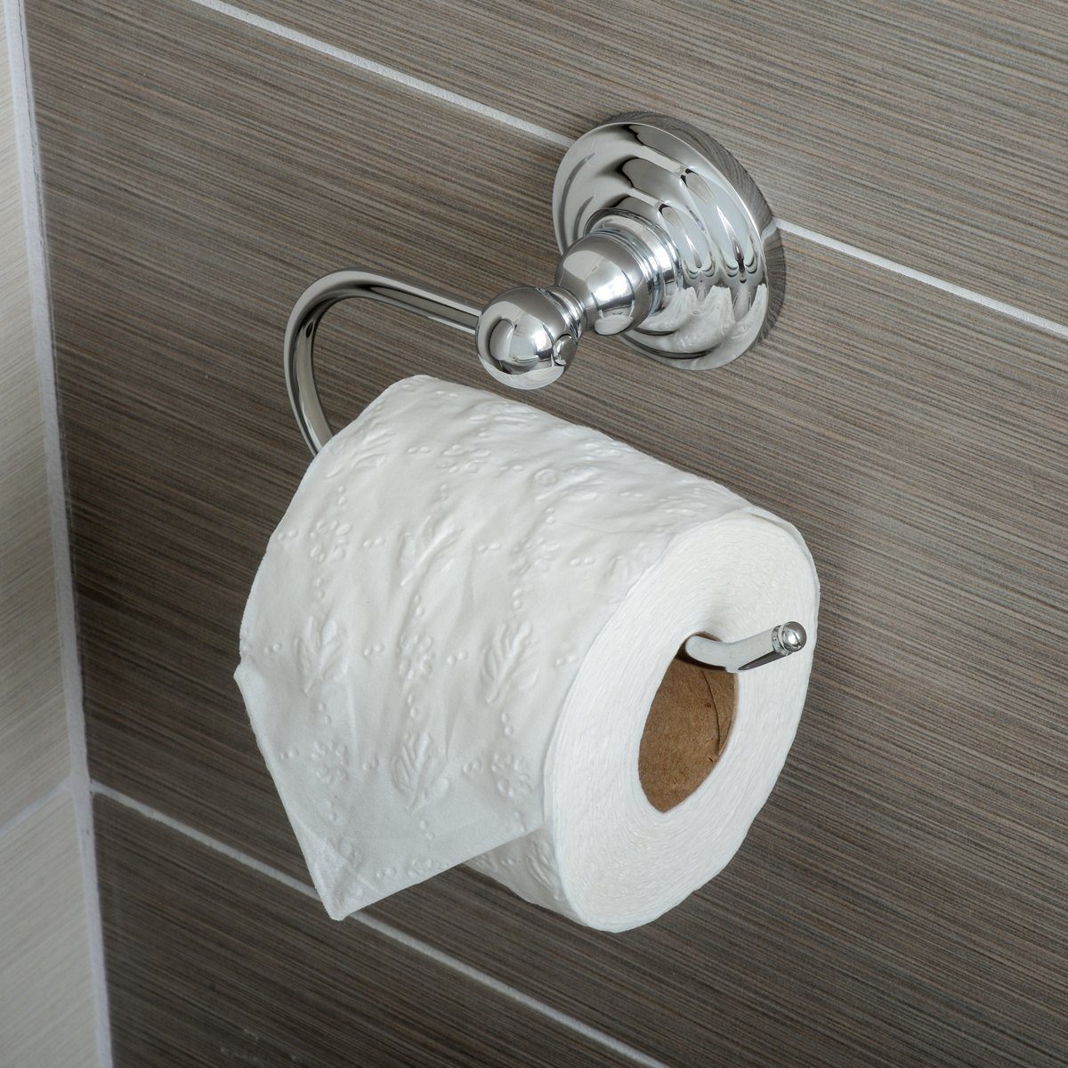 AmazonBasics Traditional Euro Toilet Paper Holder - Chrome