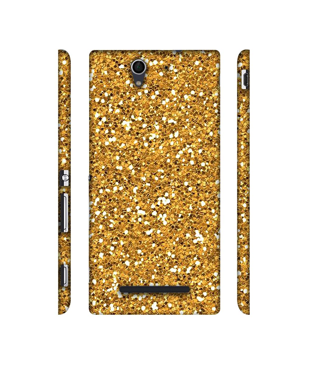 Amazon Brand - Solimo Designer Golden Sparkle 3D Printed Hard Back Case Mobile Cover for Sony Xperia C3 Dual