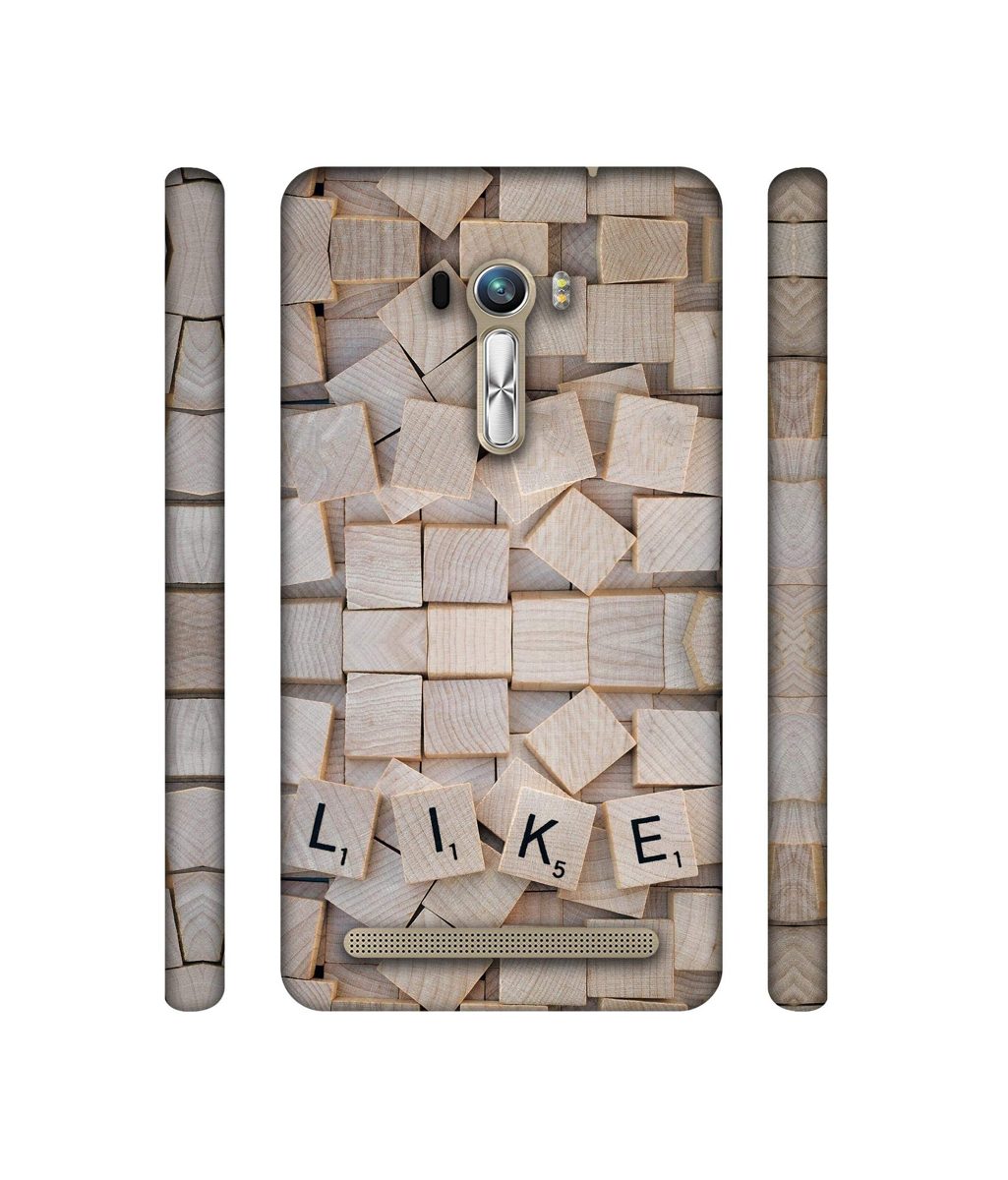 Amazon Brand - Solimo Designer Like On Wooden Block 3D Printed Hard Back Case Mobile Cover for Asus Zenfone Selfie ZD551KL