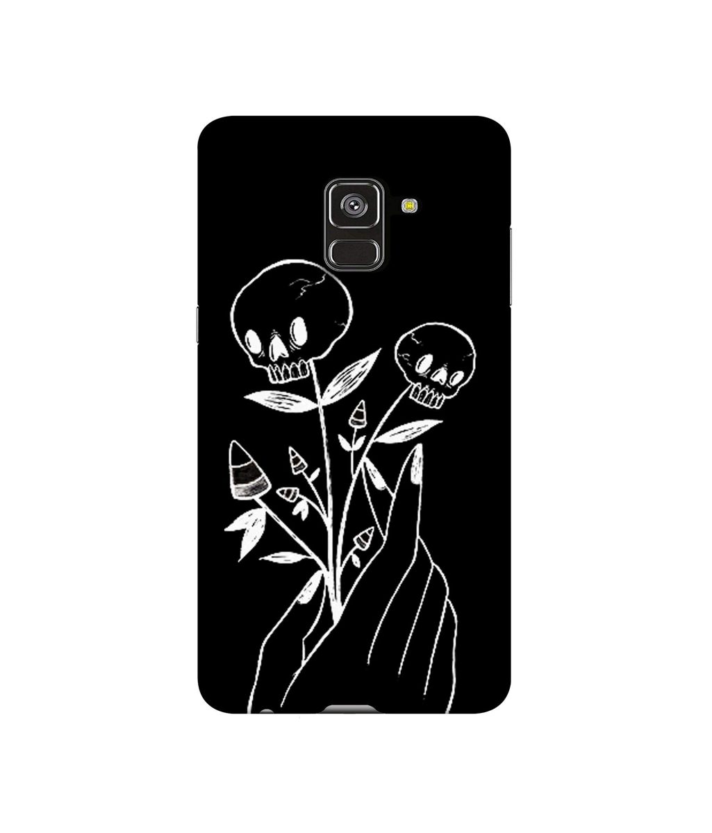 Amazon Brand - Solimo Designer Skull Flower 3D Printed Hard Back Case Mobile Cover for Samsung Galaxy A8 Plus