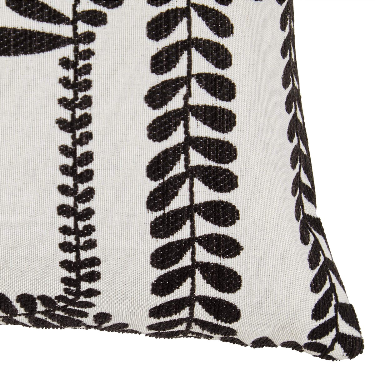 Amazon Brand – Stone & Beam Contemporary Vine Throw Pillow - 17 x 17 Inch, Black / Ivory
