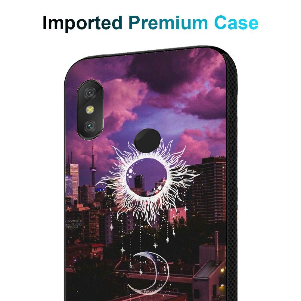 Amazon Brand - Solimo Designer Sun & Moon Printed Hard Back Case Mobile Cover for Xiaomi Redmi Note 6 pro (D1286)