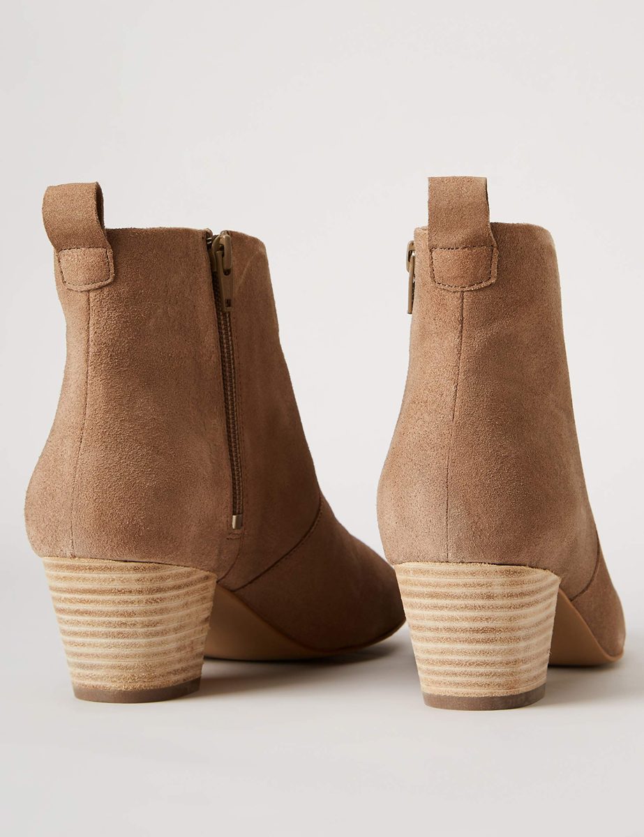 Amazon Brand - find. Leather Western Ankle Boots, Beige (Taupe Taupe), US 5