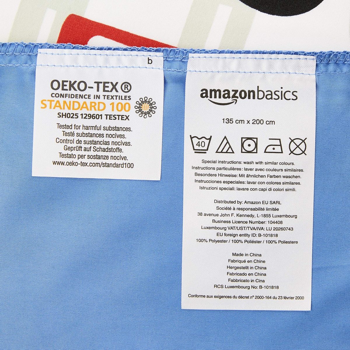 AmazonBasics Kids Duvet Cover Set, Microfiber, Cars - 135 x 200 cm + 50 x 75 cm