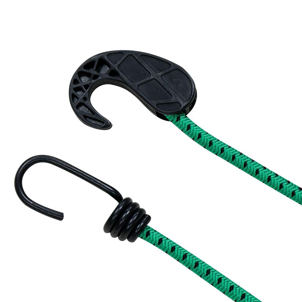AmazonBasics Adjustable 48-Inch Bungee Cords, 2-Tone: Green + Black, 2-Pack (20-Piece)