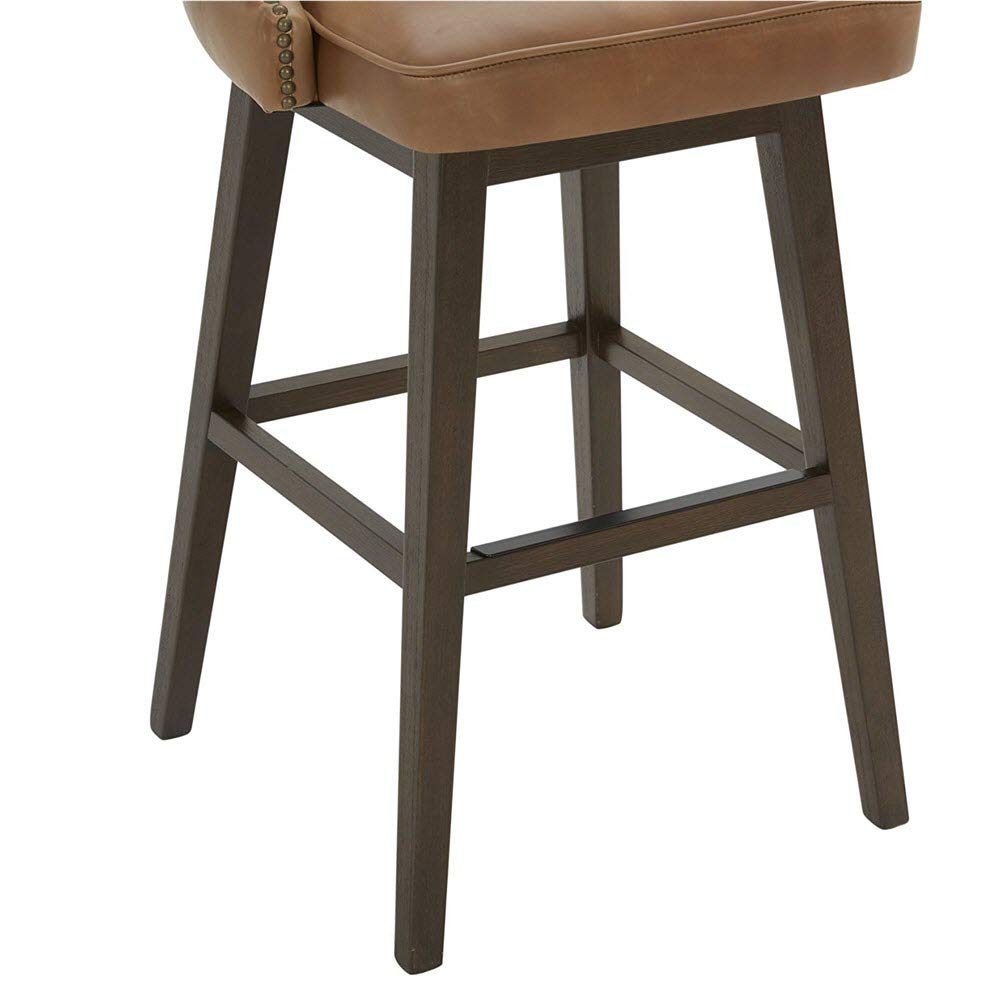 Amazon Brand – Stone & Beam Louise Memory Swivel Barstool, 42.1"H, Wax Sand