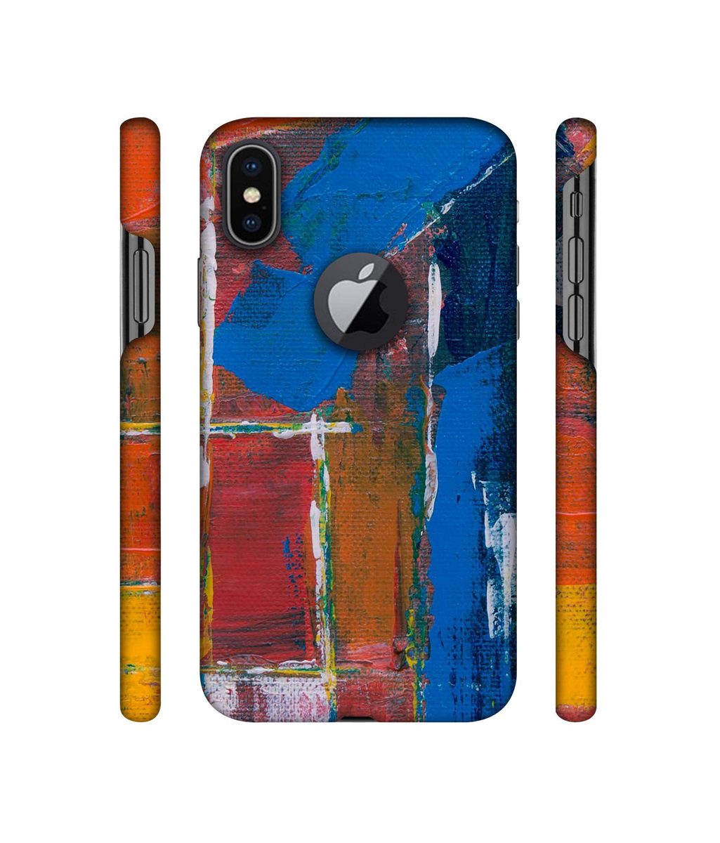 Amazon Brand - Solimo Designer Color Blog On Canvas 3D Printed Hard Back Case Mobile Cover for Apple iPhone X (Logo Cut)