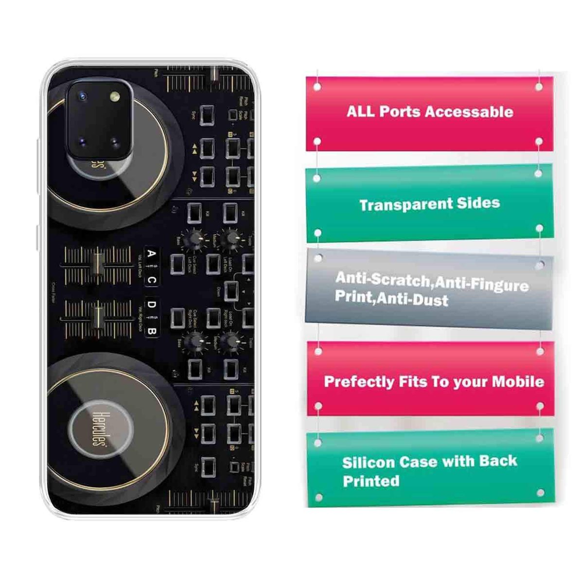 Amazon Brand - Solimo Designer Multicolor Dj Music Printed Soft Back Case Mobile Cover for Samsung Galaxy Note 10 Lite