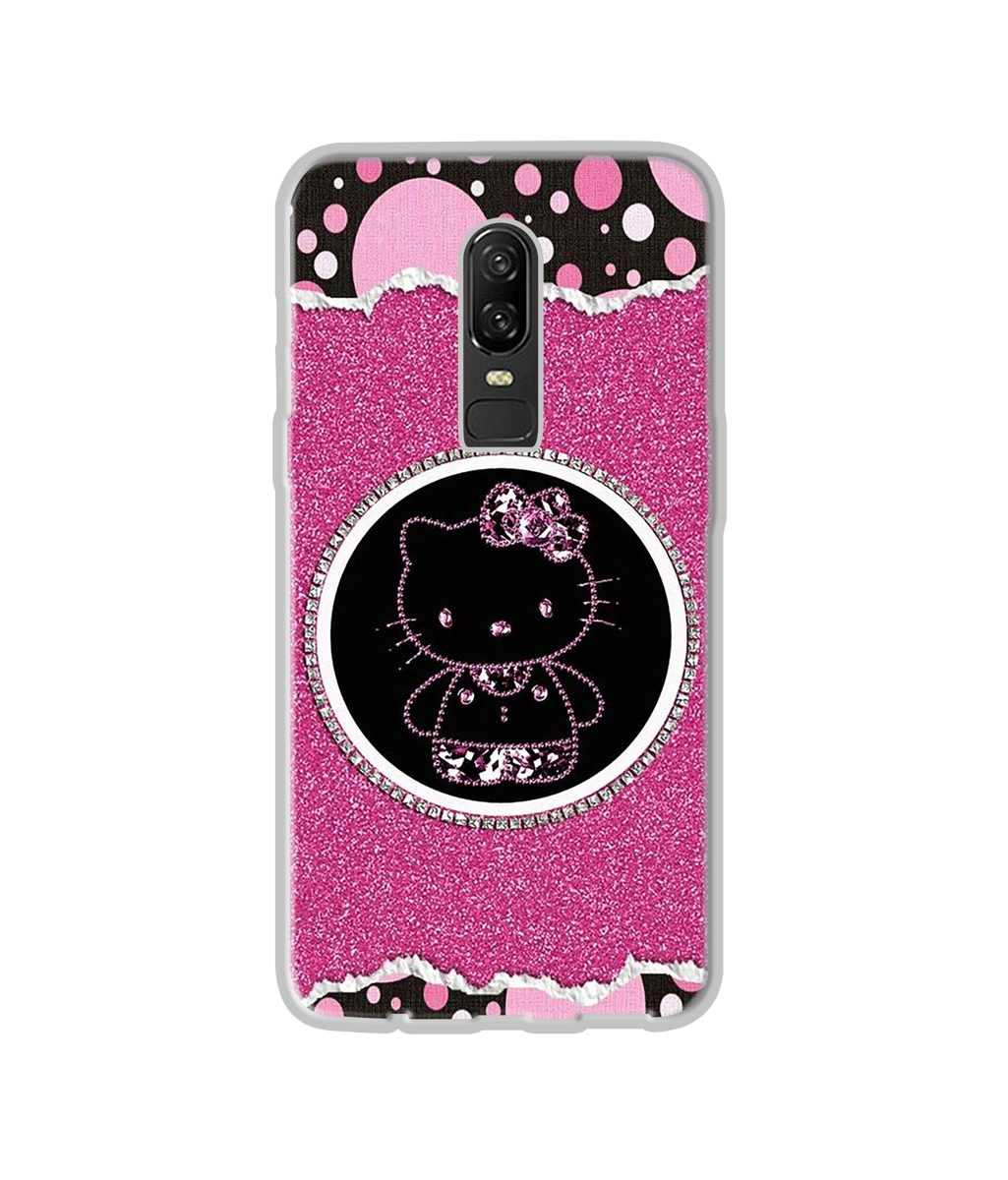 Amazon Brand - Solimo Designer Kitty with Glitter UV Printed Soft Back Case Mobile Cover for OnePlus 6