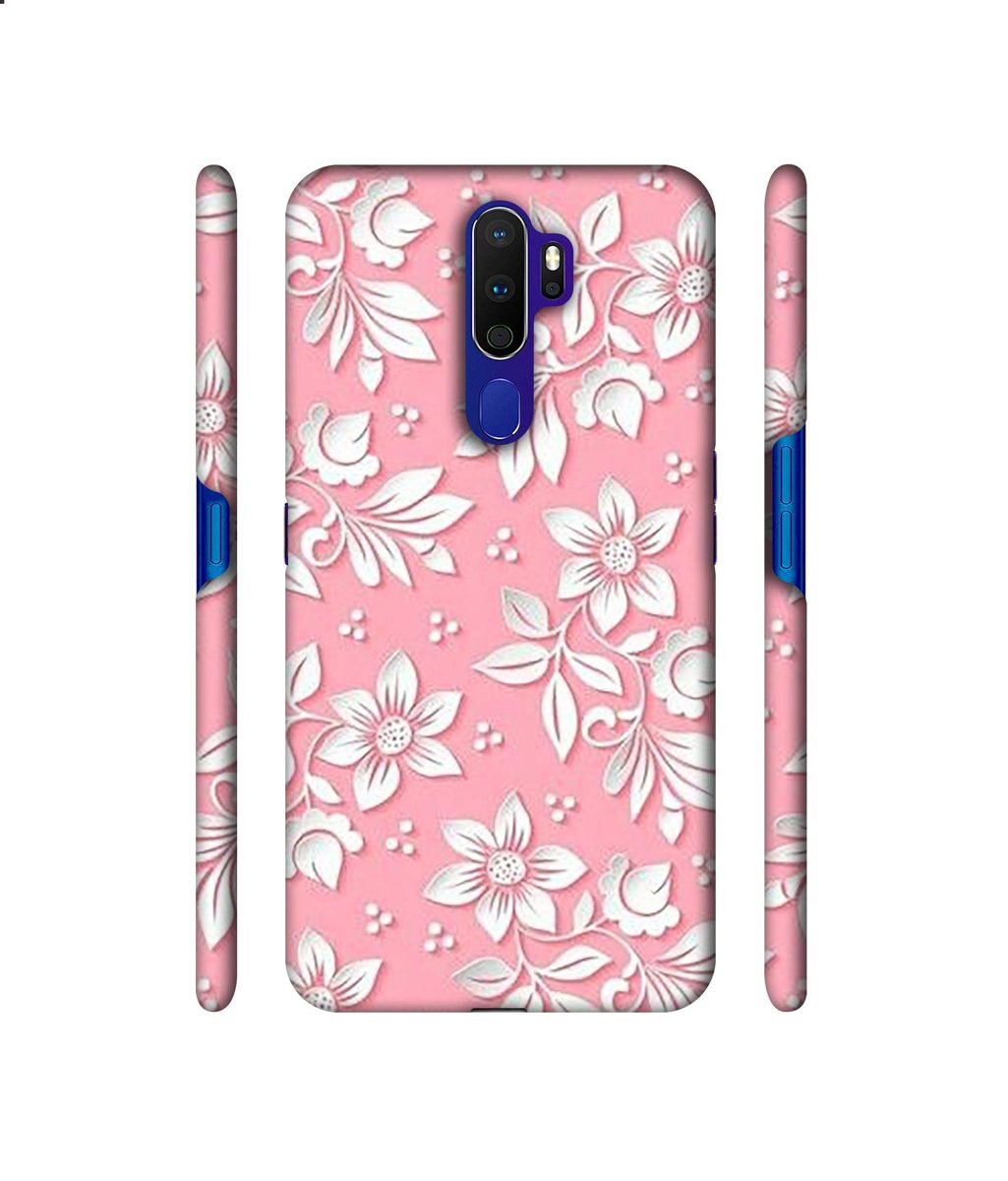 Amazon Brand - Solimo Designer White Flower Pattern 3D Printed Hard Back Case Mobile Cover for Oppo A9 (2020)