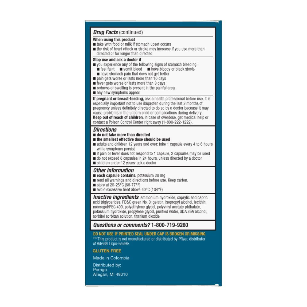 Amazon Basic Care Ibuprofen Liquid Gels 200 mg, Pain Reliever/Fever Reducer (Liquid Filled Capsules), 160 Count
