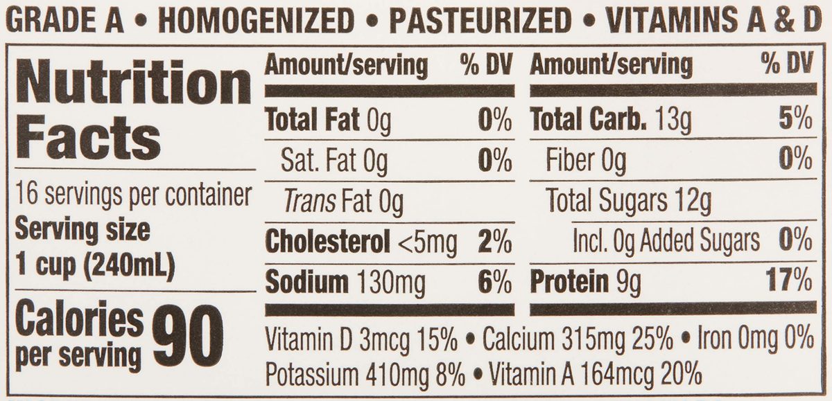 Amazon Brand - Happy Belly Fat Free Skim Milk, Gallon, 128 Ounces