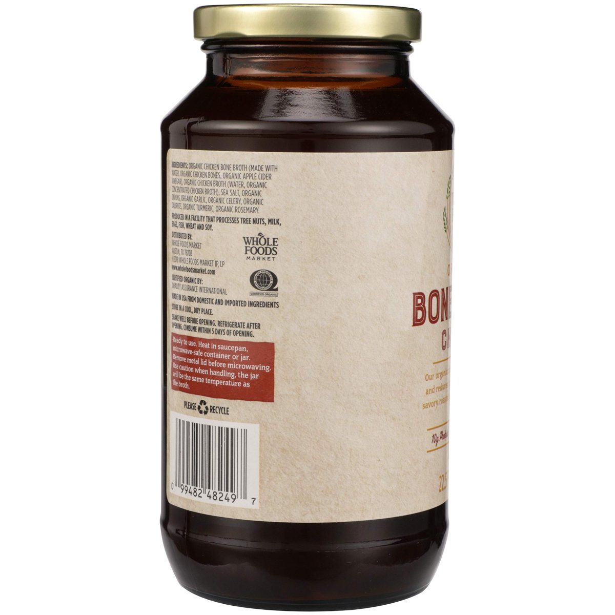 Whole Foods Market, Broth Bone Chicken Organic, 22.5 Fl Oz