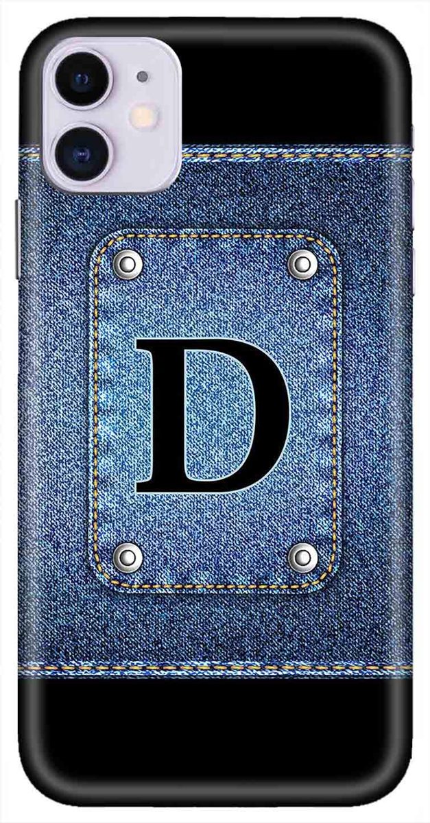 Amazon Brand - Solimo Designer Button Jeans Alphabet-D 3D Printed Hard Back Case Mobile Cover for Apple iPhone 11
