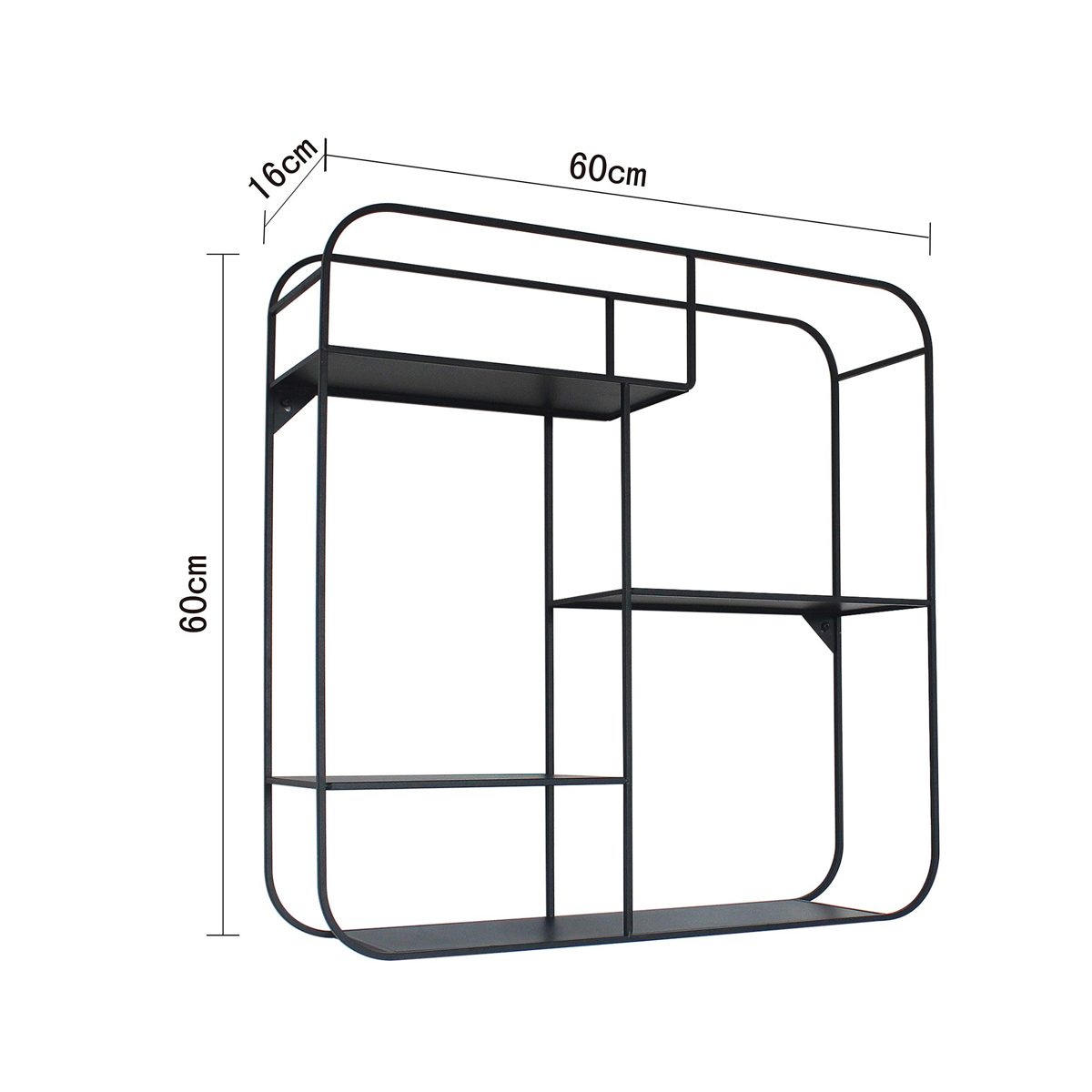 Amazon Brand Movian Kyyvesi Wall Shelf 60 x 16 x 60 cm Black