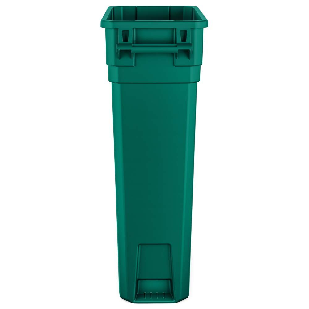 AmazonBasics 23 Gallon Slim Trash Can with Handle, Green, 4-Pack