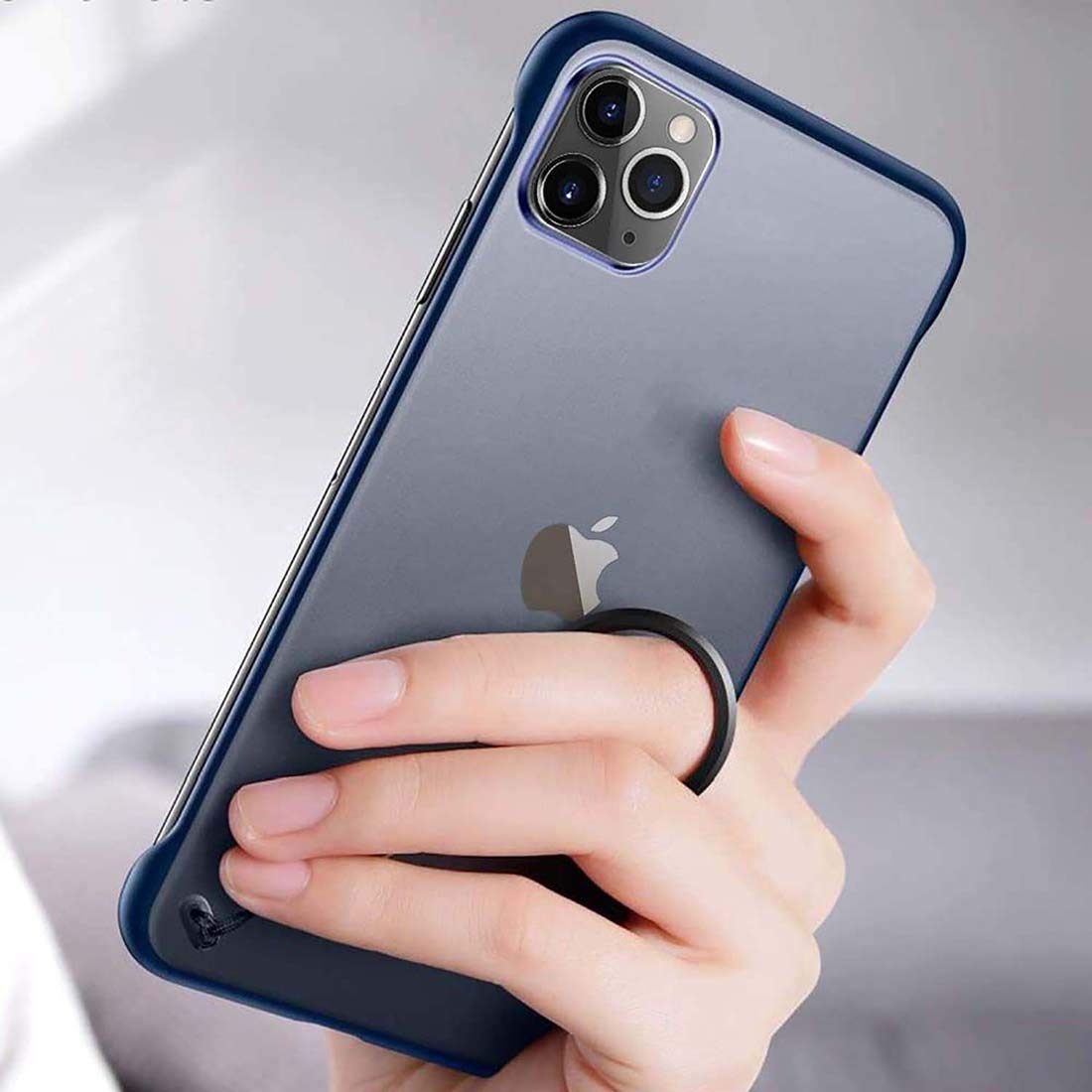 Amazon Brand - Solimo Mobile Cover (Transparent Hard Back & Slim) for Apple iPhone 11 Pro Max (Blue)