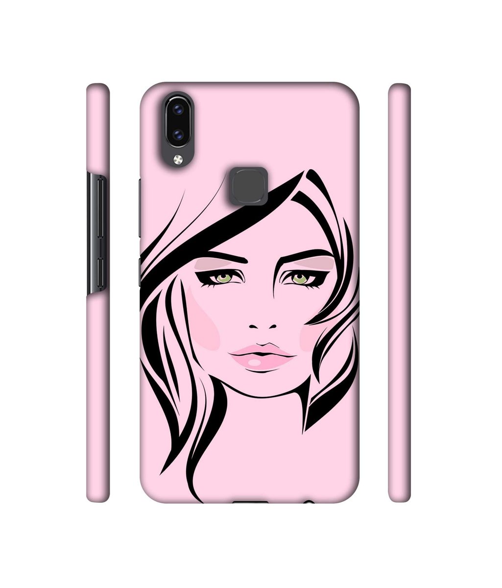 Amazon Brand - Solimo Designer Pink Lady Pattern 3D Printed Hard Back Case Mobile Cover for Vivo V9 / V9 Pro