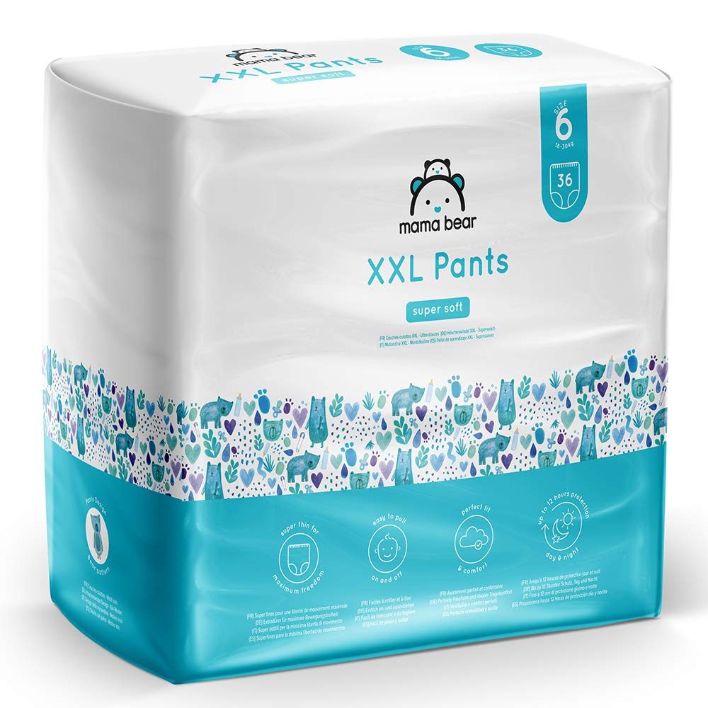 Amazon Brand - Mama Bear XXL Pants - Size 6 (18-30kg) , 1 pack of 36