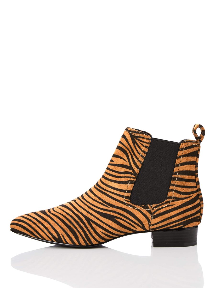 Amazon Brand - find. Simple Chelsea Boots, Brown Tiger), US 7.5