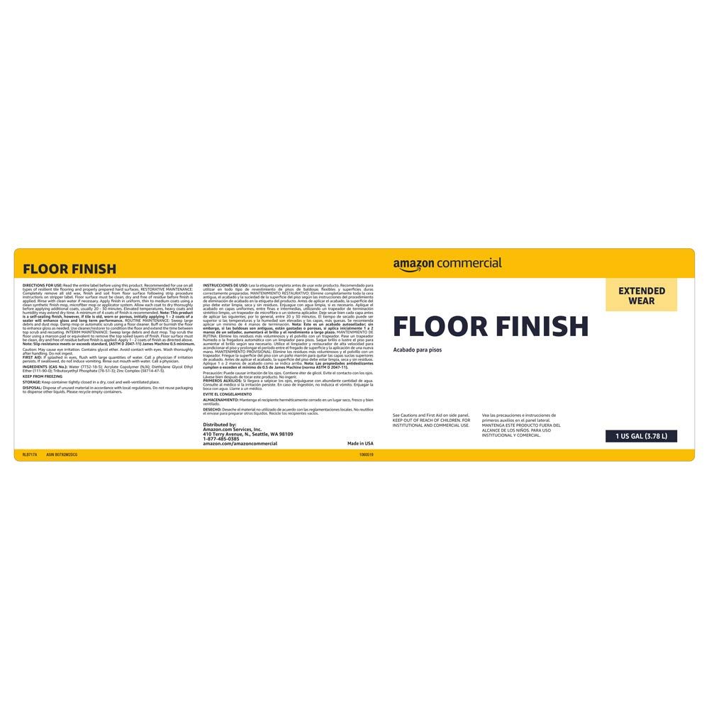 AmazonCommercial Floor Finish, 1-Gallon, 4-Pack