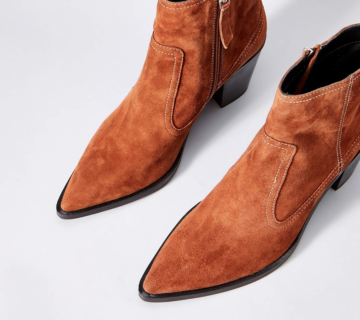 find. Amazon Brand Stitch Leather High Western Ankle Boots, Brown Brandy, US 6.5