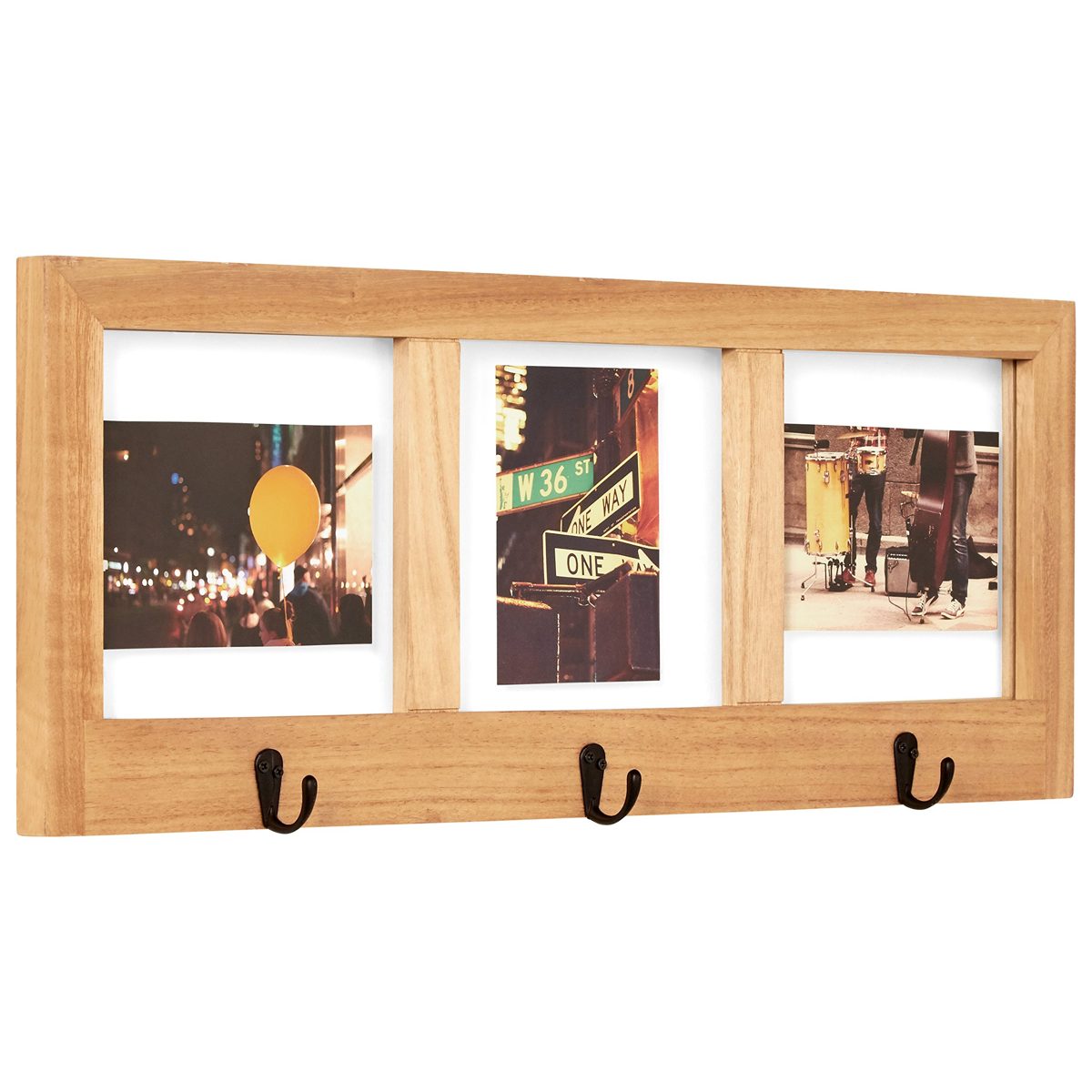 Amazon Brand – Stone & Beam Modern Windowpane Wood Picture Frame, 25"H, Natural And Black