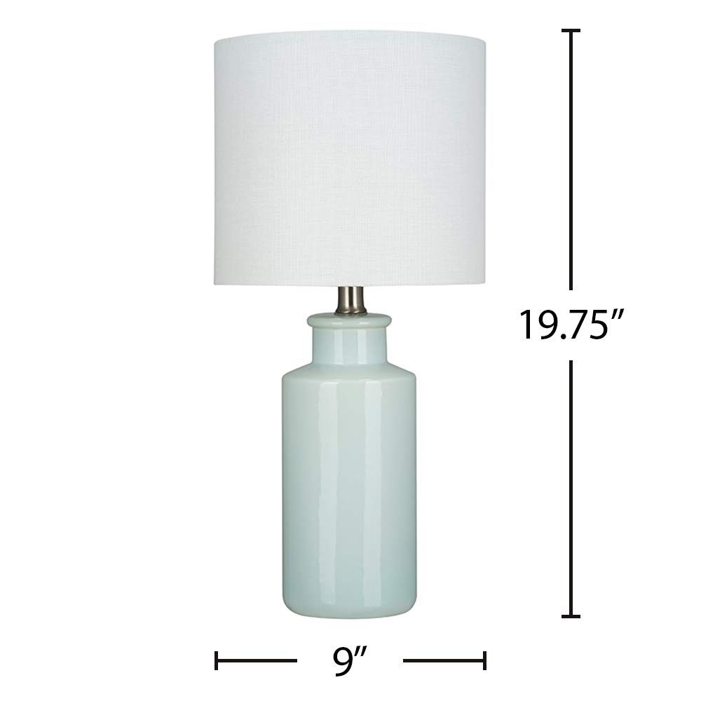 Amazon Brand – Ravenna Home Table Lamp with a Drum Shade, Bulb Included, 19.75"H, Pastel Blue