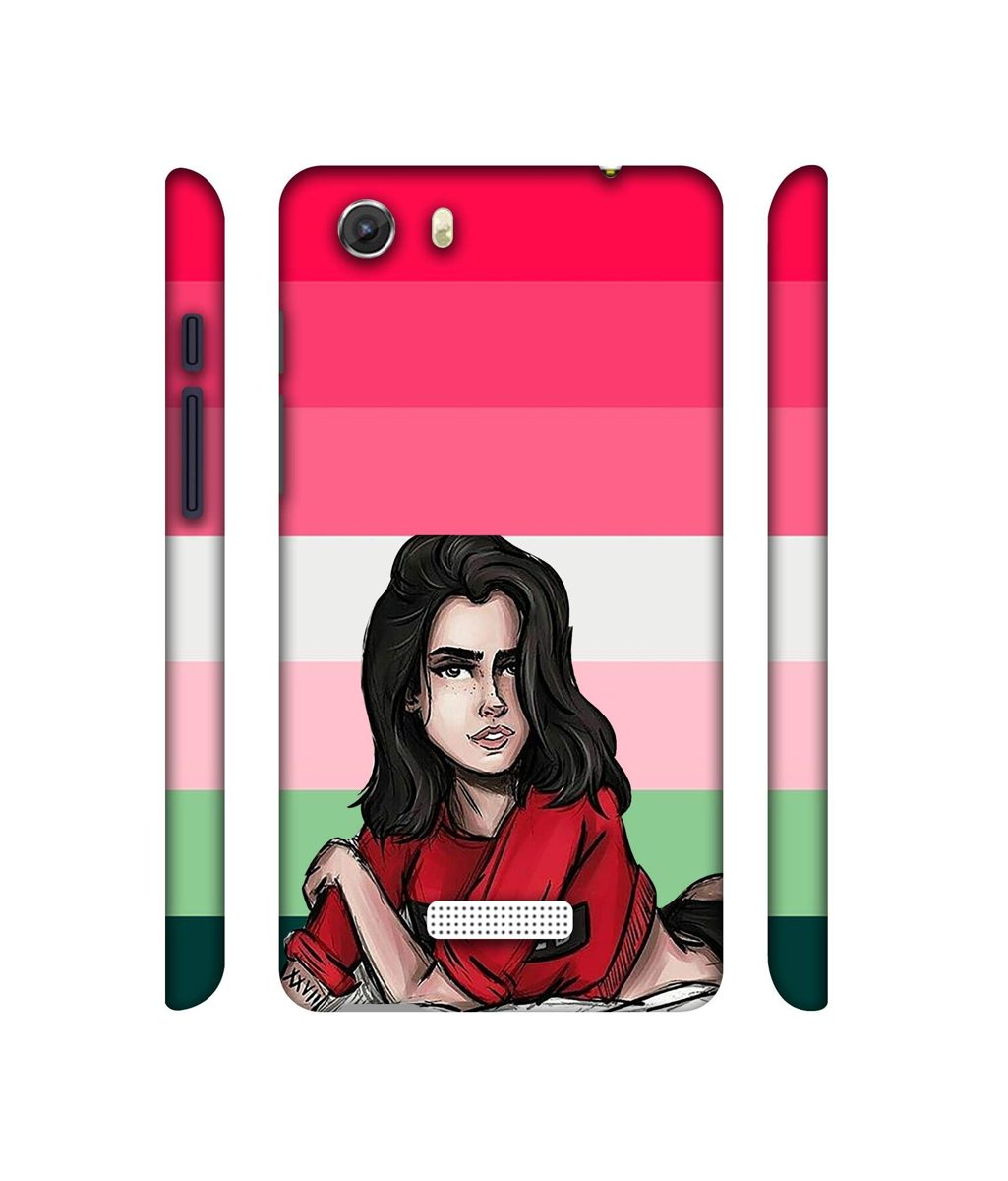 Amazon Brand - Solimo Designer Lady Vector with Line 3D Printed Hard Back Case Mobile Cover for Micromax Canvas Unite 3 Q372