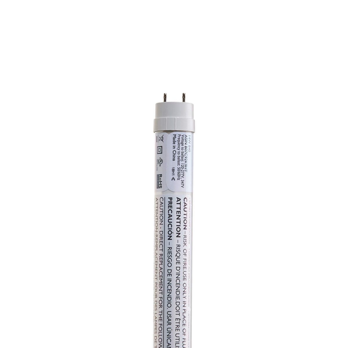 AmazonBasics Commercial Grade LED Tube Light, 4000K, 14W T8 Compatible, Plug and Play, Cool White, 4-Foot, 12-Pack