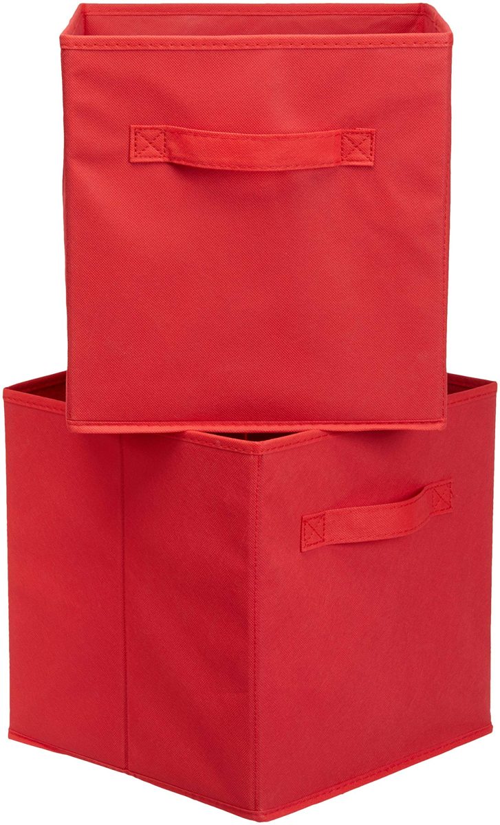 (Renewed) AmazonBasics Foldable Storage Cubes (6 Pack), Red