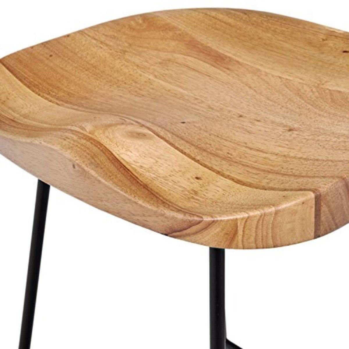 Amazon Brand – Rivet Modern Industrial Wood and Metal Kitchen Counter Bar Stool, 25.6"H, Oak, Black