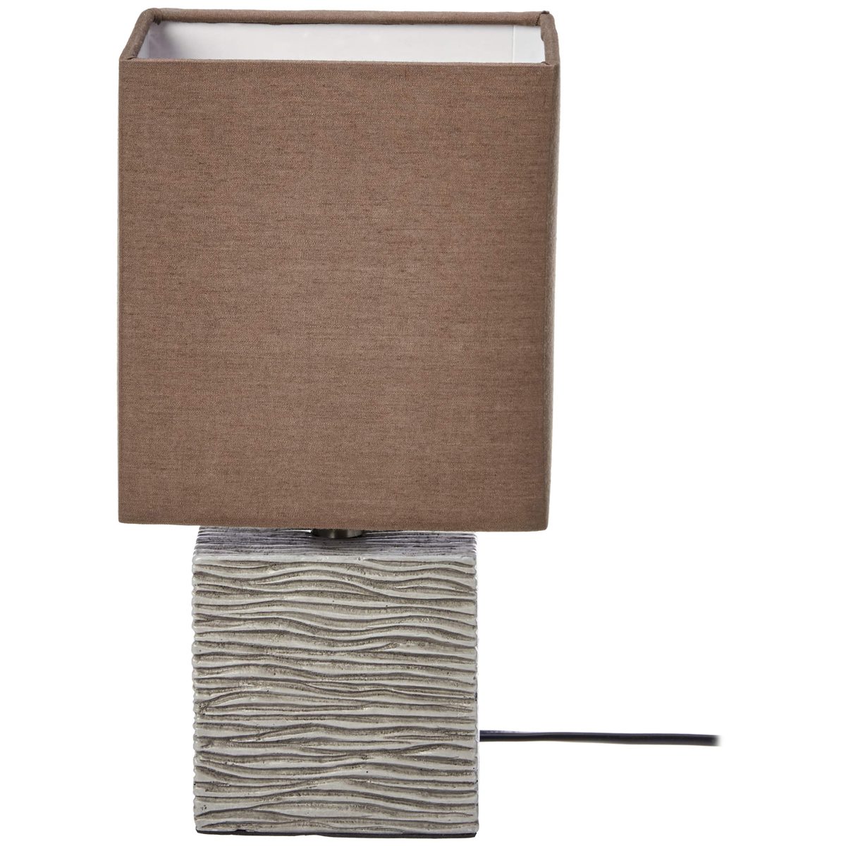 UMI Table Lamp Fabric Shade with Rectangular Wood Base 11.5 Inches