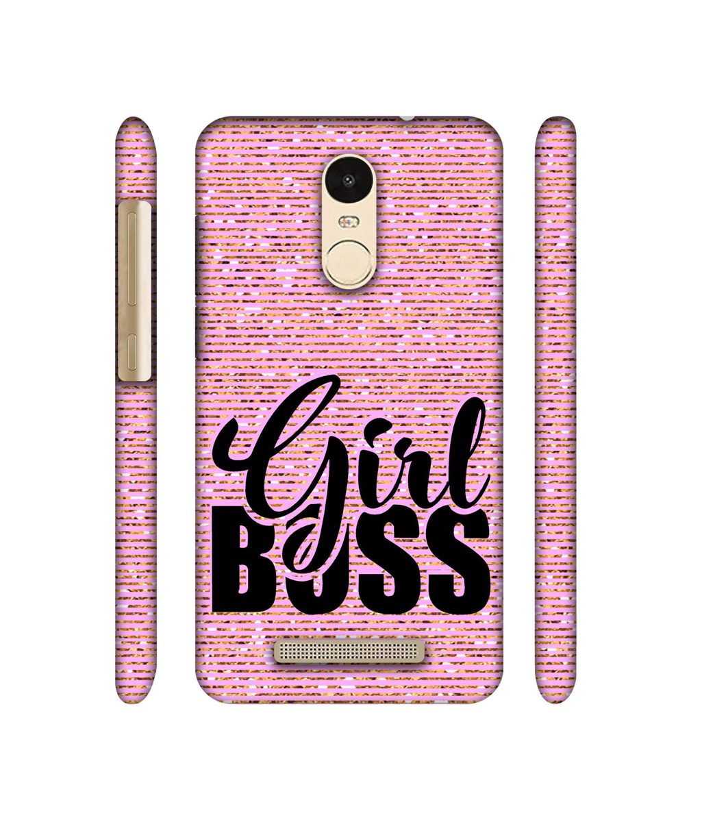 Amazon Brand - Solimo Designer Girl Boss On Pink Sparkle 3D Printed Hard Back Case Mobile Cover for Xiaomi Redmi Note 3