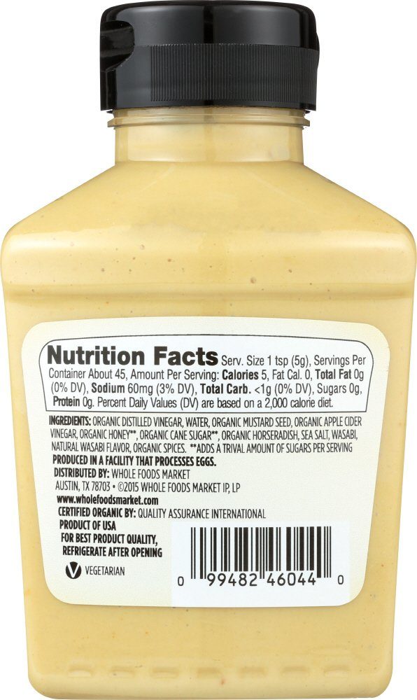365 Everyday Value, Organic Sweet-Sabi Mustard, 8 Ounce