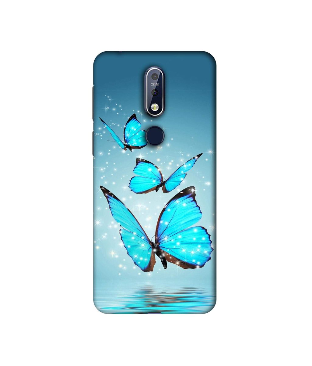 Amazon Brand - Solimo Designer Flying Butterflies 3D Printed Hard Back Case Mobile Cover for Nokia 7.1
