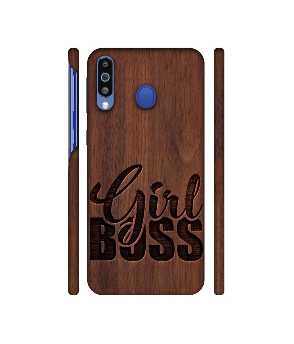 Amazon Brand - Solimo Designer Girl Boss On Wood 3D Printed Hard Back Case Mobile Cover for Samsung Galaxy M21