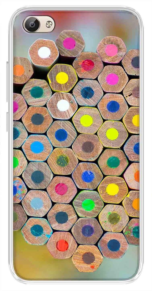 Amazon Brand - Solimo Designer Multicolor Color Pencil Pattern Printed Soft Back Case Mobile Cover for Vivo Y69
