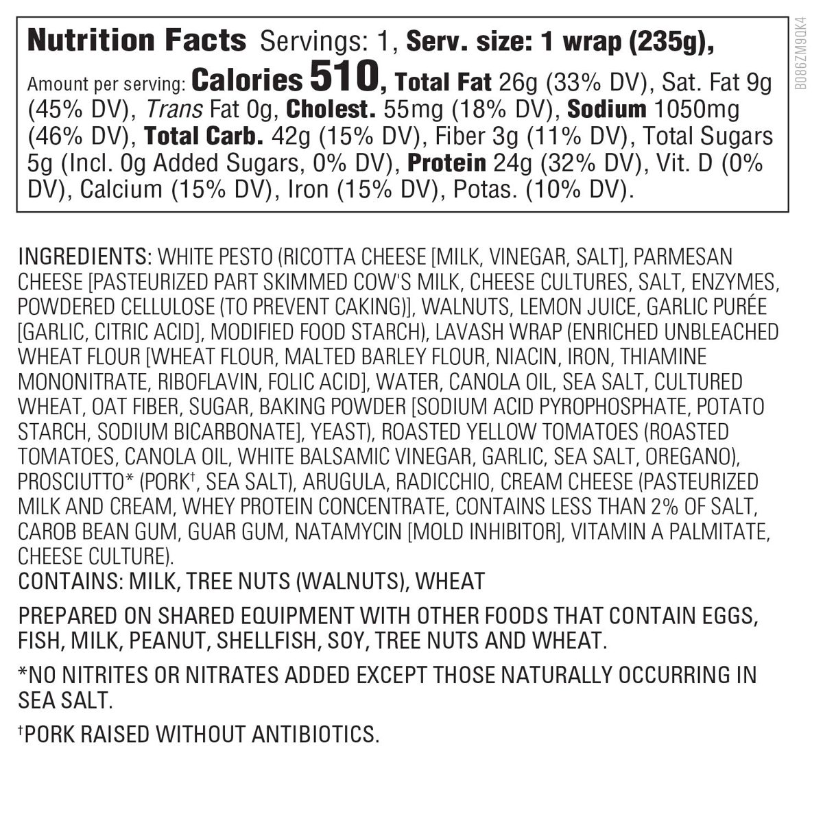 Amazon Kitchen, Prosciutto & White Pesto Wrap, 8.2 oz
