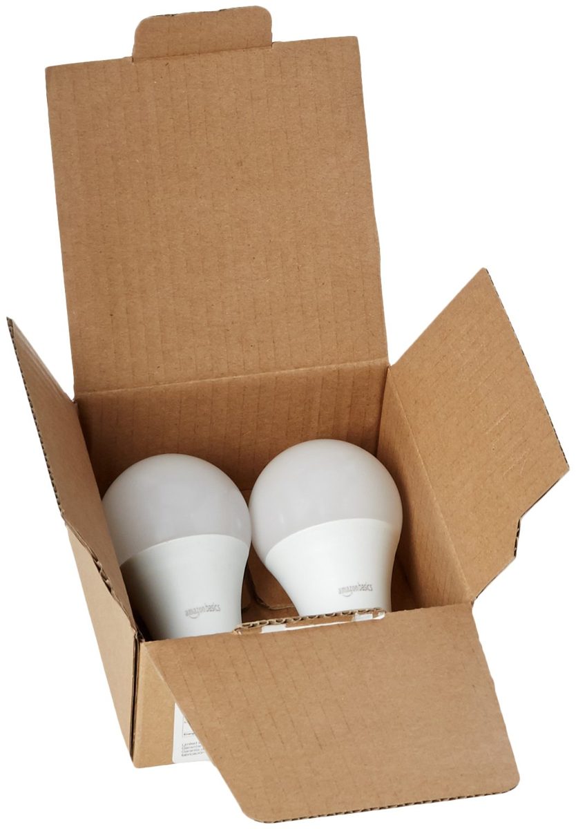 AmazonBasics 60 Watt Equivalent, Daylight, Dimmable, A19 LED Light Bulb | 2-Pack
