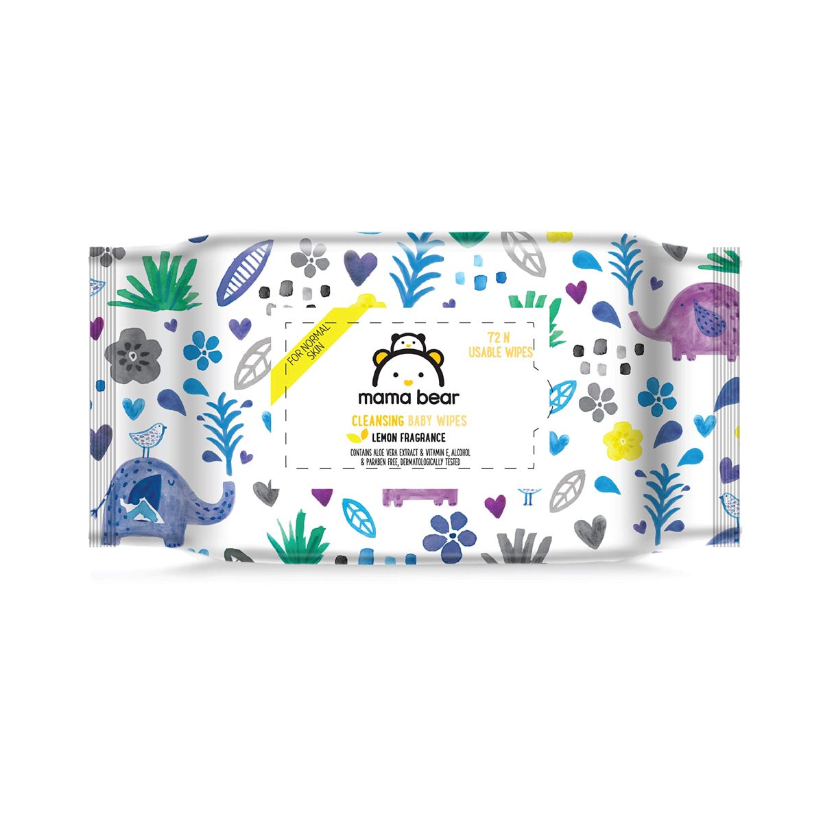 Amazon Brand - Mama Bear Cleansing Baby Wet Wipes, Lemon - 72 Pcs (Pack of 3)