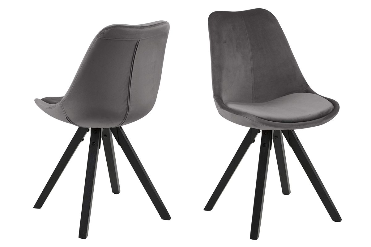 Amazon Brand - Movian Arendsee, Set of 2 Dining Chairs, 55 x 55 x 85 cm (L x W x H), Grey