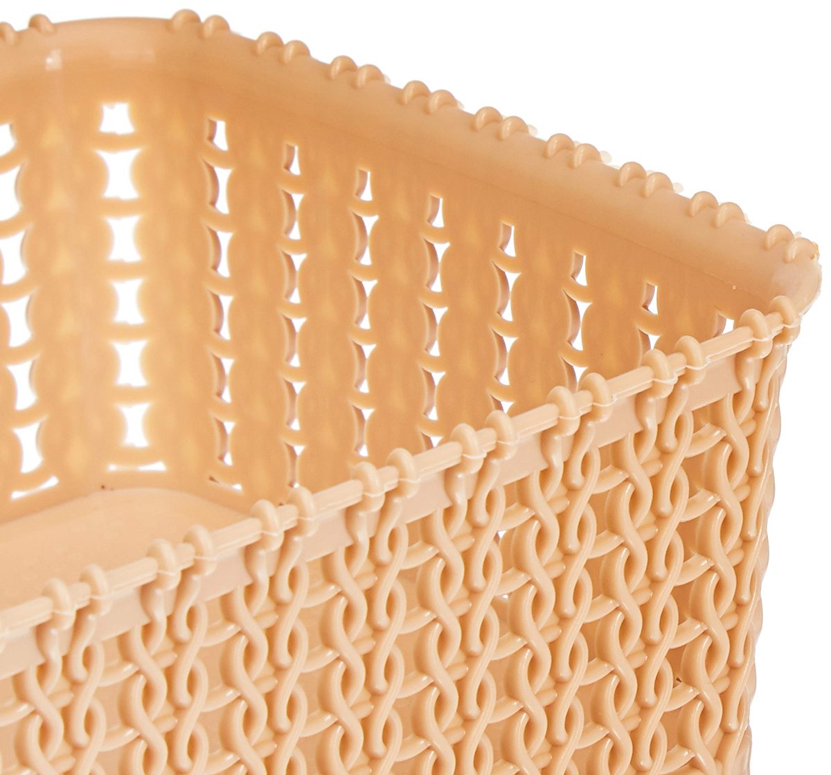 Amazon Brand - Solimo Storage Basket, Set of 4, Small, Beige