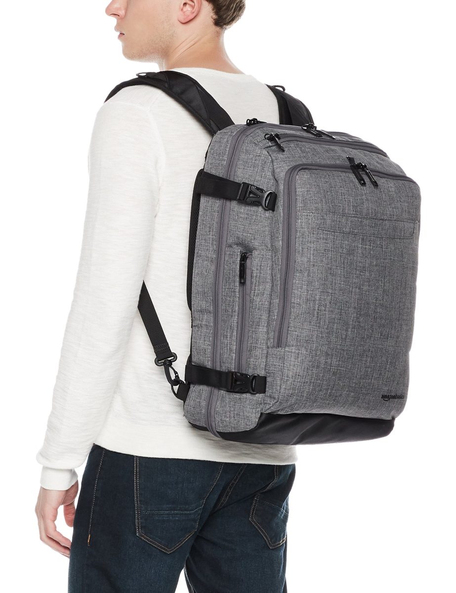 AmazonBasics Slim Travel Backpack Grey