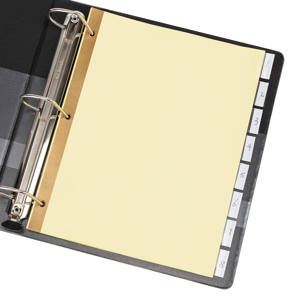 AmazonBasics 8-Tab Paper Binder Dividers, Insertable Clear Tabs, 24 Sets